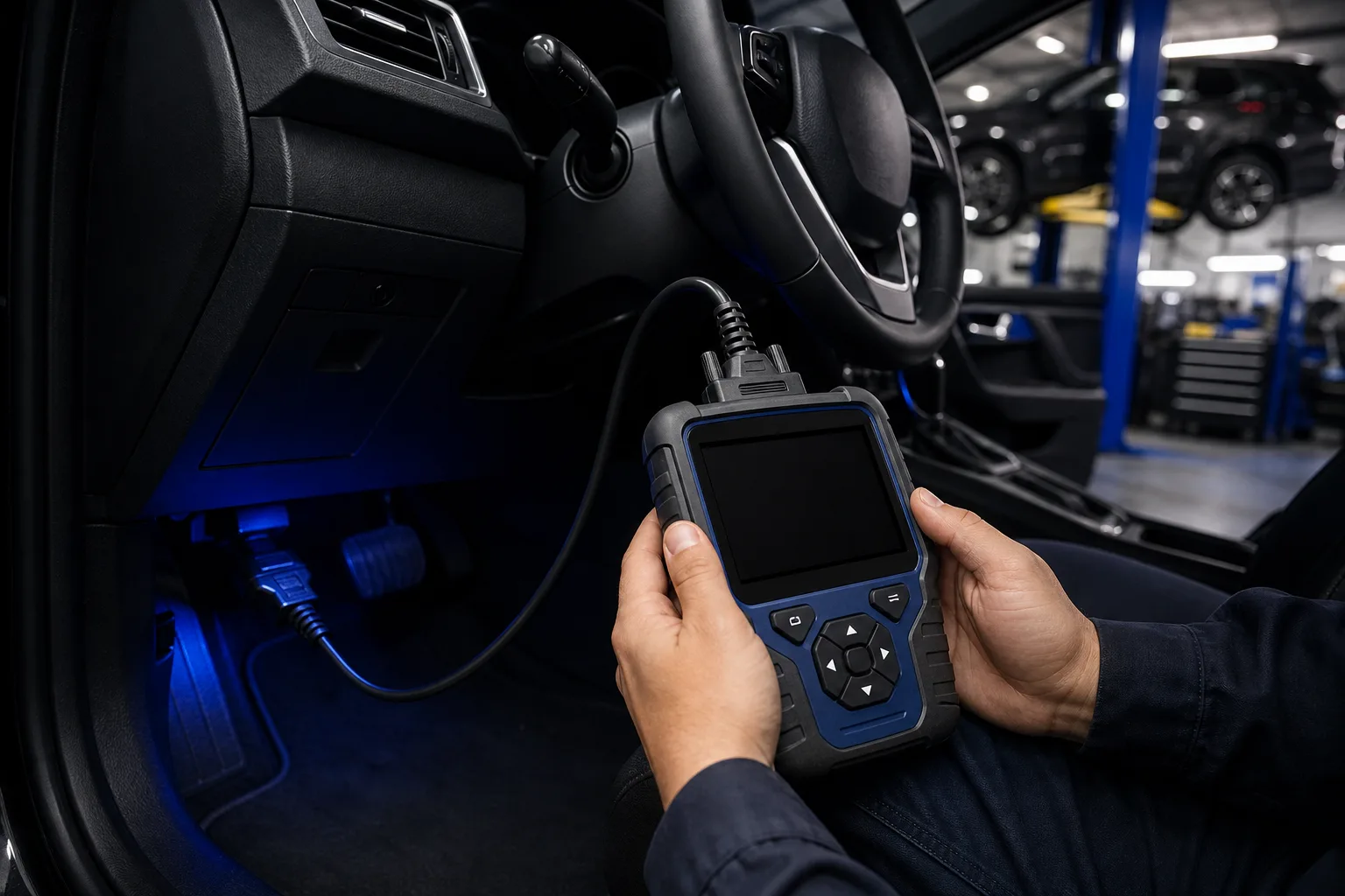 OBD-II Scanner am Diagnoseanschluss — Vorschaubild article-obd2-diagnosis.webp 1200x675 Pixel